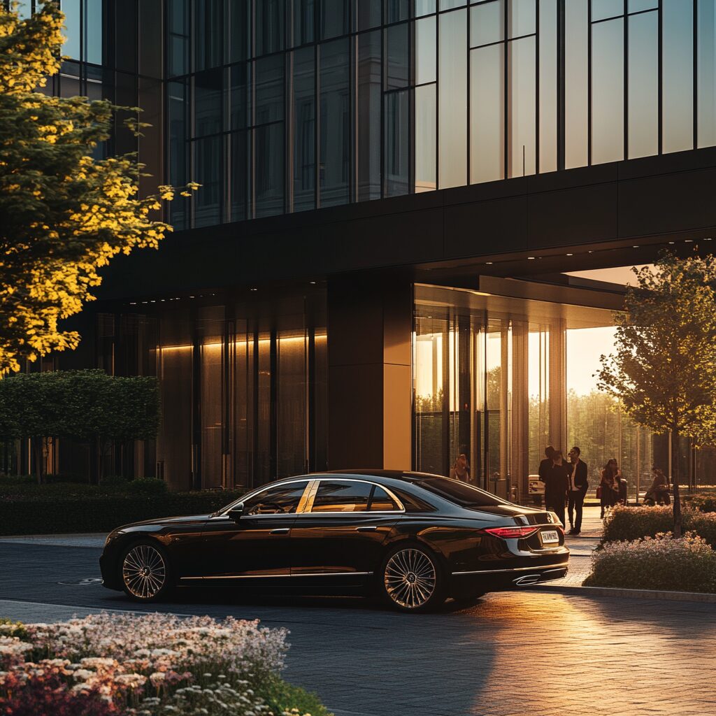 Seattle private airport transfer in luxury black car with driver