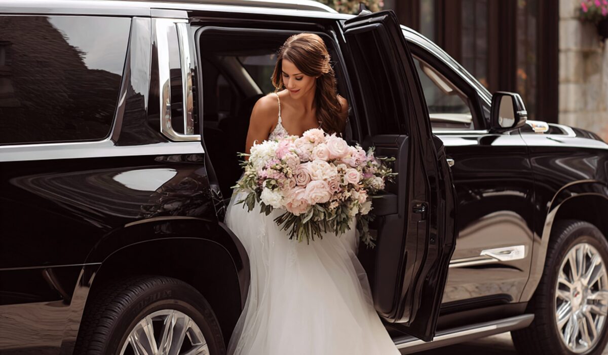 Seattle Shuttle providing luxury wedding transportation for bride and groom in Seattle, WA
